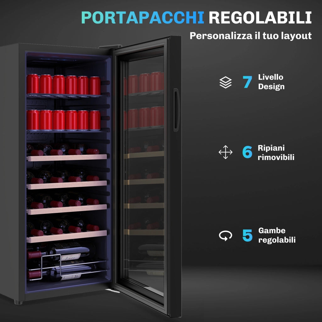 Cantinetta Frigo per Vino ¨C zephmum ¨C Nero 43x45x94 cm