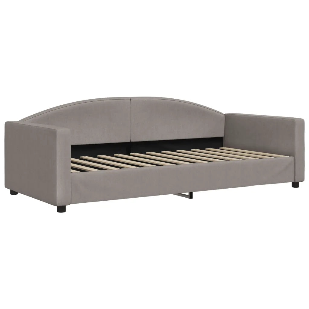 Divano Letto Estraibile con Materassi Tortora 90x200 cm Tessuto