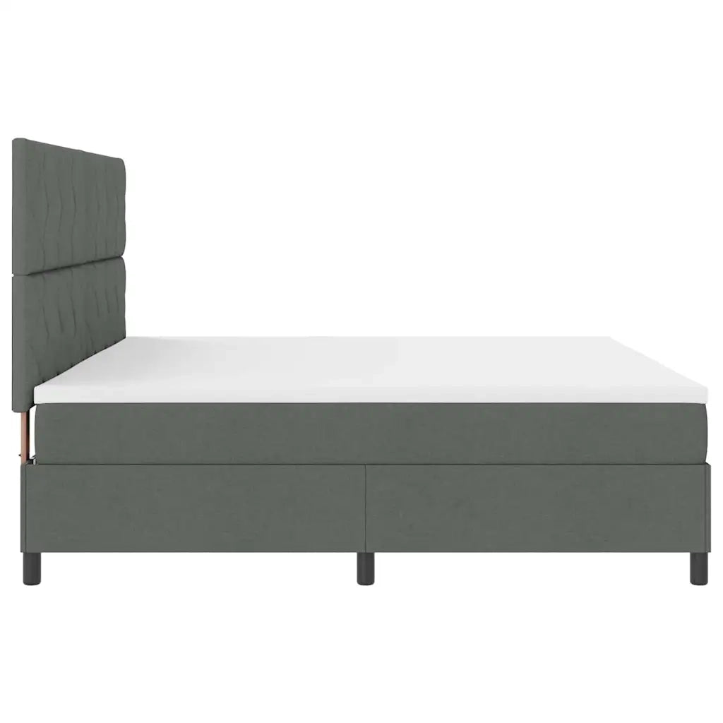 Letto a molle con materasso Grigio scuro 200 x 200 cm Tessuto 3339491