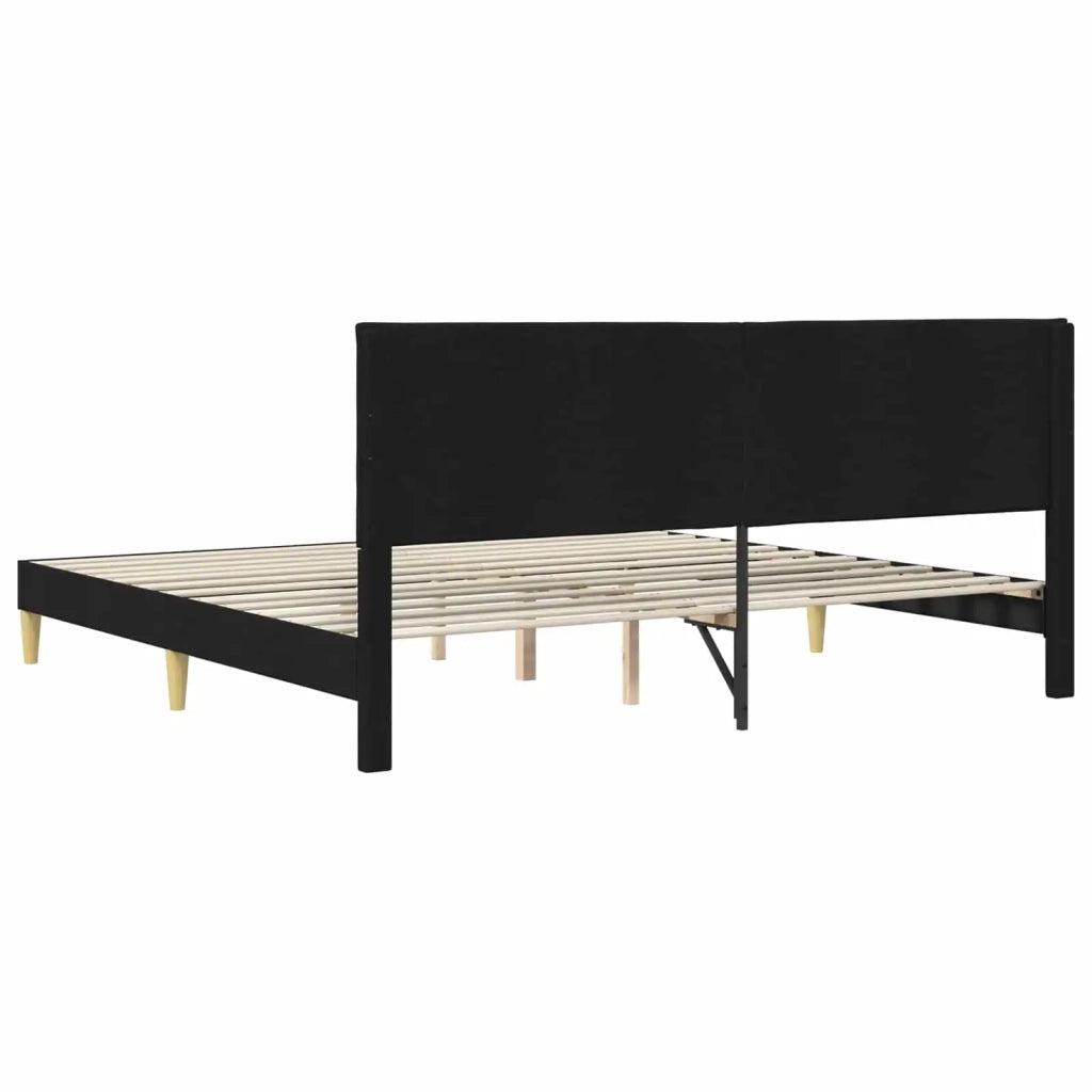 Struttura del letto con testiera Nero 200 x 200 cm Tessuto 42027608
