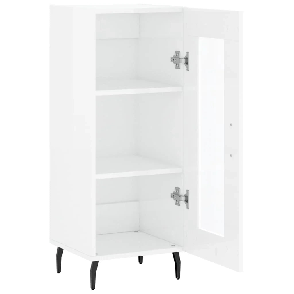 Buffet credenza cassettiera mobiletto mobile contenitore organizer per cucina soggiorno finitura lucida 34,5 x 34 x 90 cm legno ingegnerizzato bianco 02_0030615