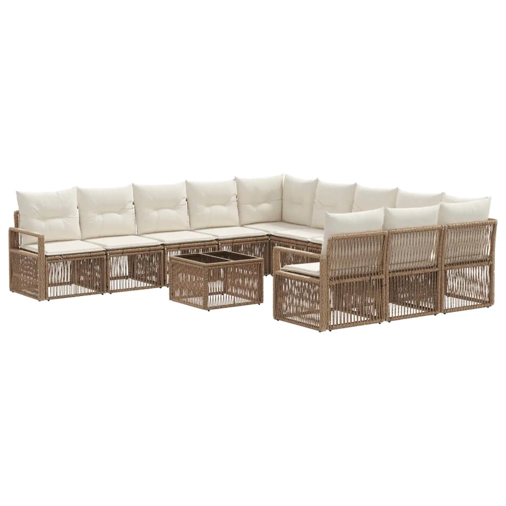 Set Divano da Giardino 12 pcs Beige polyrattan 3435855