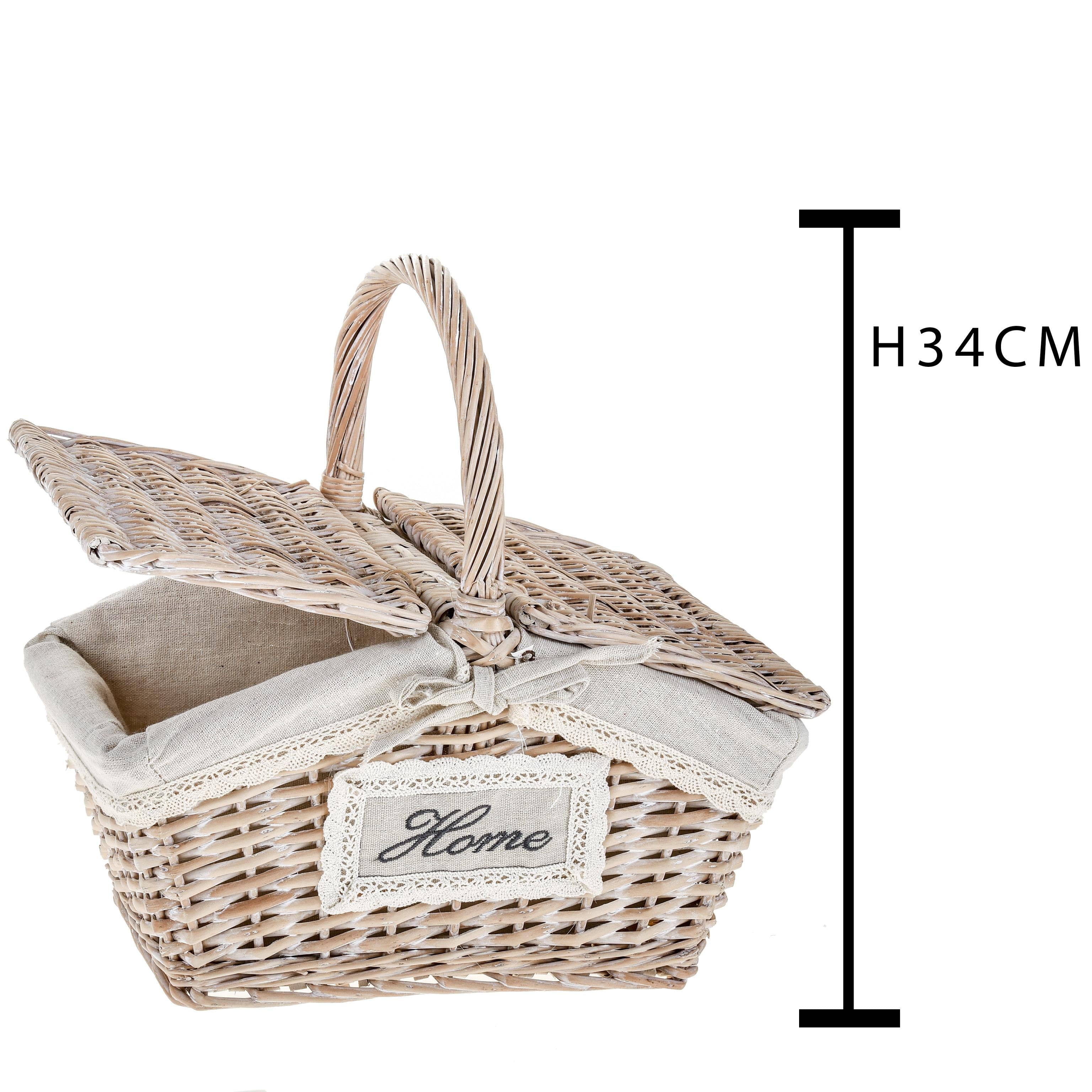 Paniere Rettangolari Home in Vimini Larghezza 34 cm