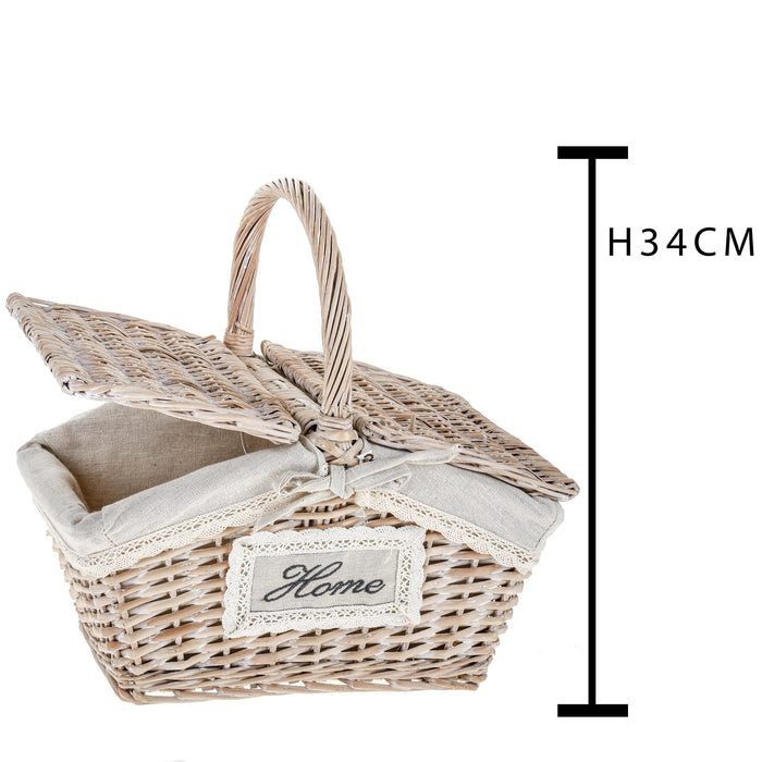 Paniere Rettangolari Home in Vimini Larghezza 34 cm