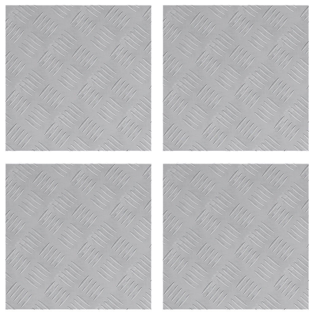 Piastre in Alluminio a Scacchi 4 pcs Antiscivolo 40x40 cm
