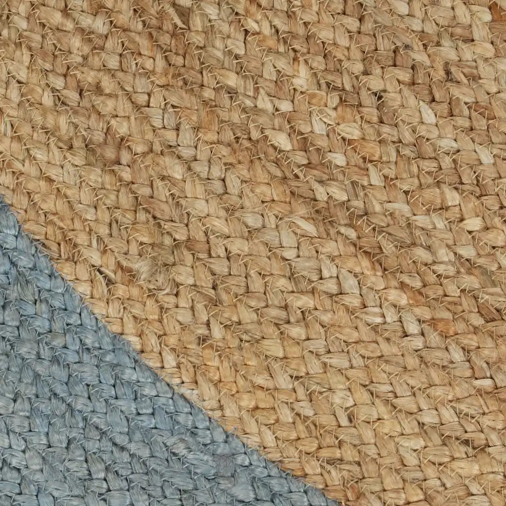 Tappeto Lavorato a Mano in Juta con Bordo Verde Oliva 120 cm 133681