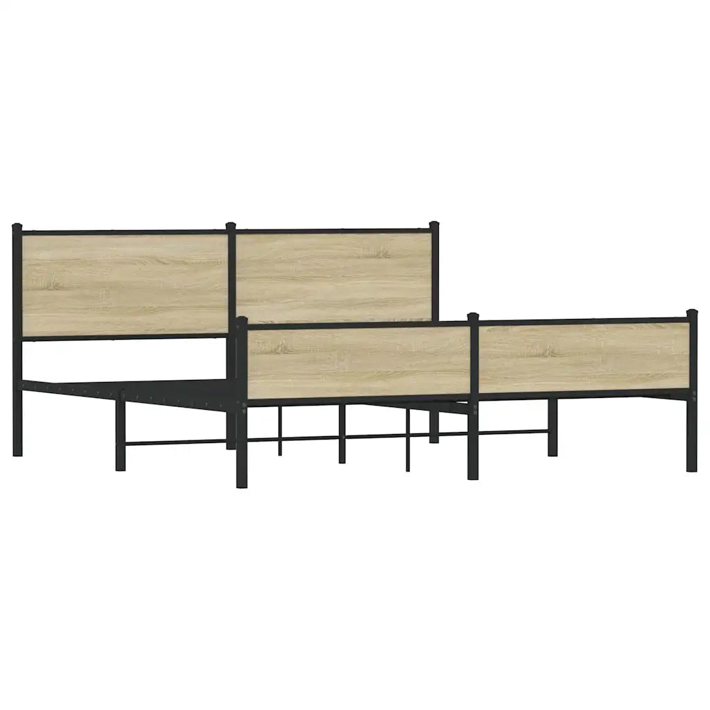 Giroletto senza Materaso in Metallo Rovere Sonoma 180x200 cm 3301401