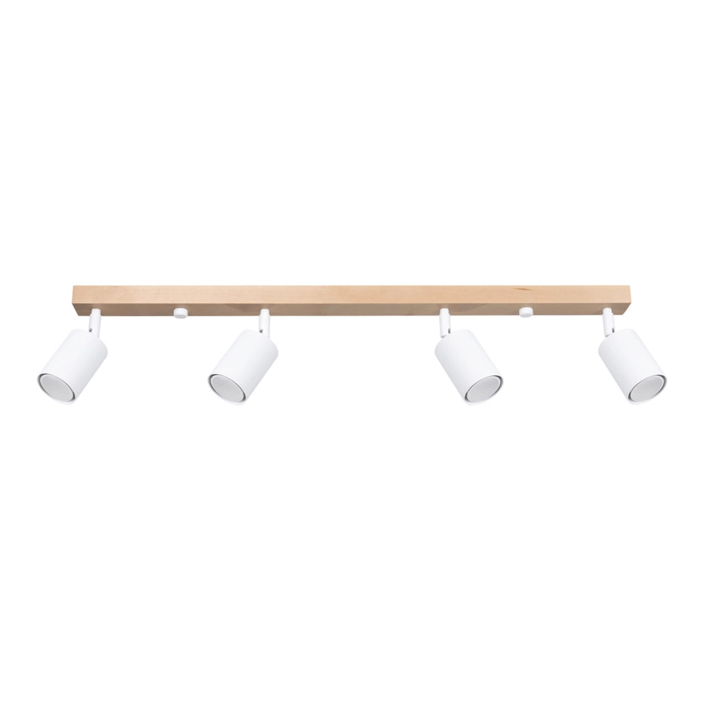 Spot soffitto barra bianca legno 4xGU10 Junglo Pure Lume