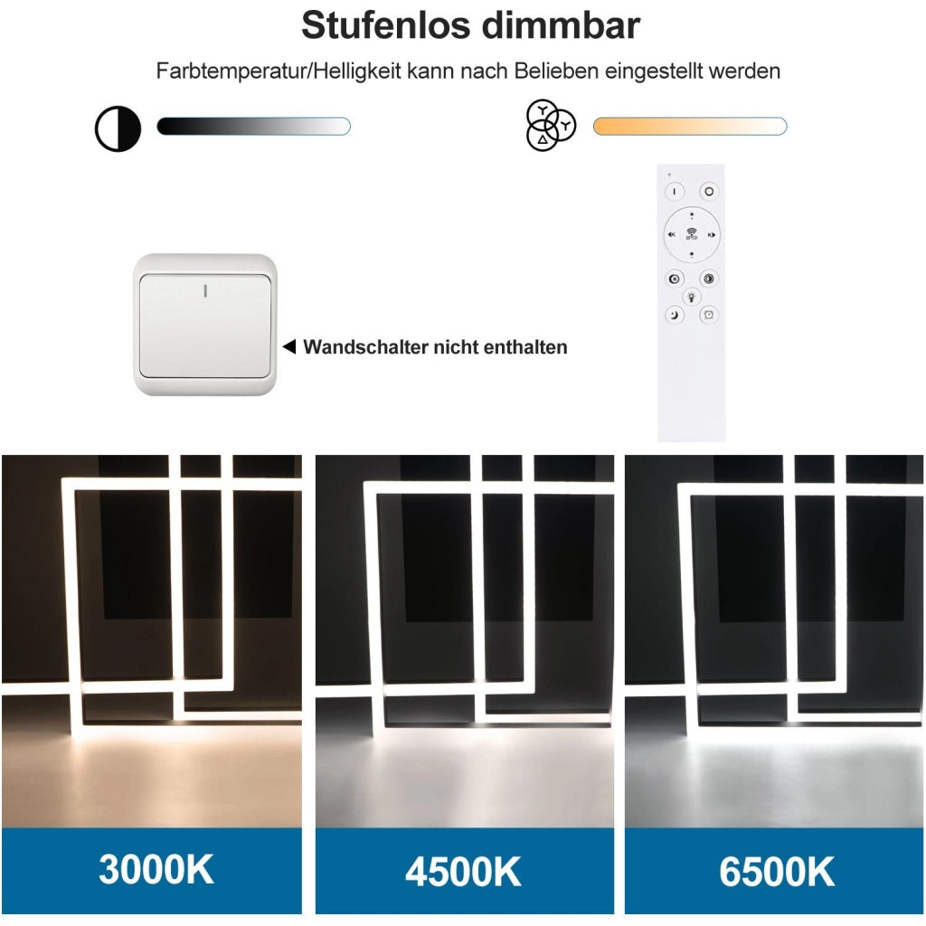 ZMH Lampada da soffitto plafoniera LED moderna poligonale quadrata