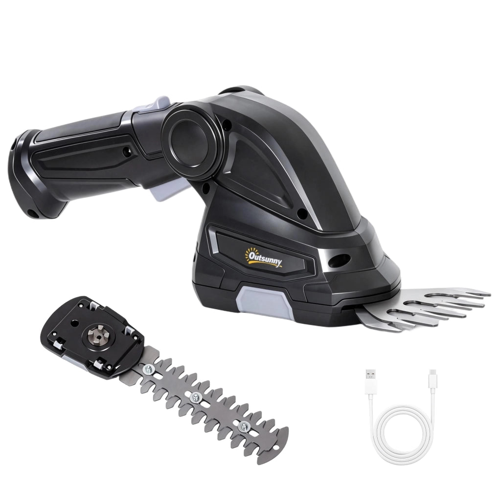 Tosaerba per Siepi Elettrico 2 in 1 ¨C zephmum ¨C 2 Lame, 2 Batterie 7.2V 2.0Ah, Nero