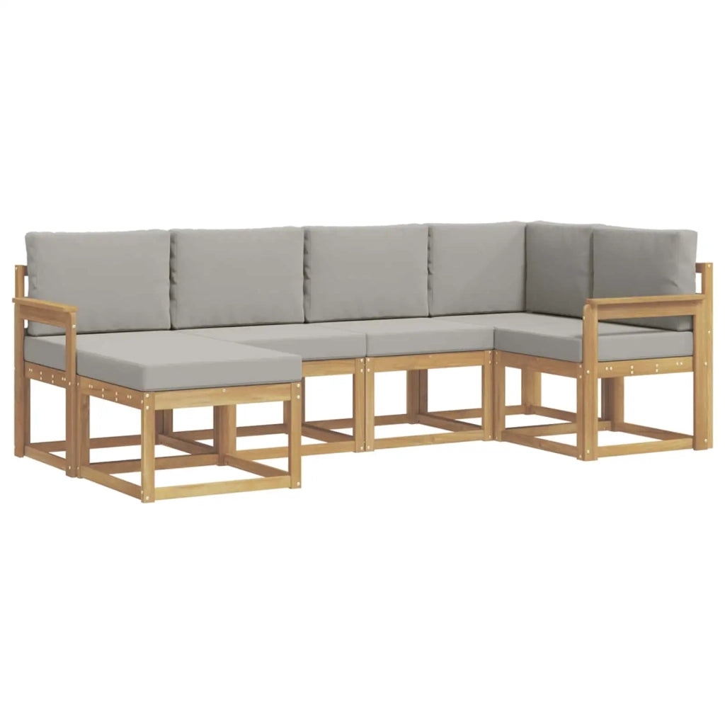 Set di divani da esterno 6 pcs Bianco e Grigio Chiaro 3387865