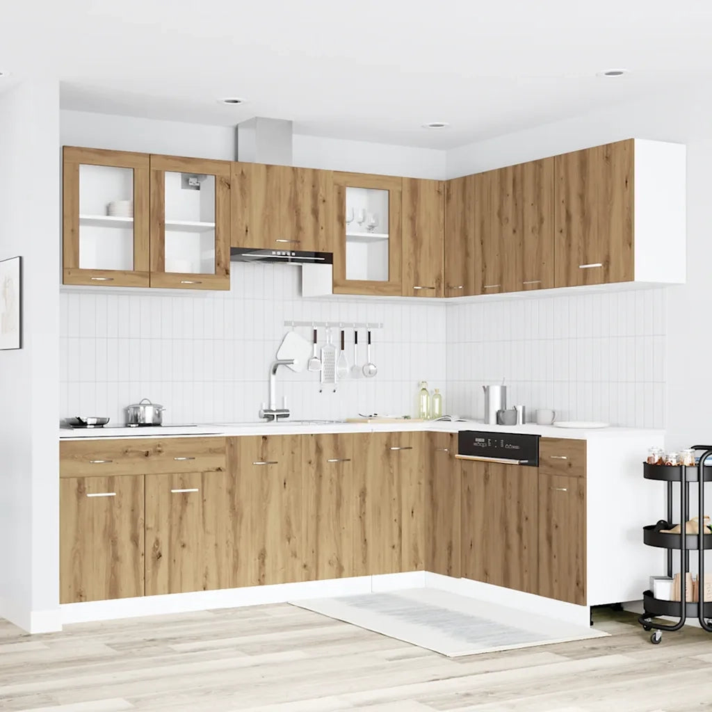 Set di Mobili da Cucina 11 pz Lyon Rovere Artigianale Truciolato 3328578