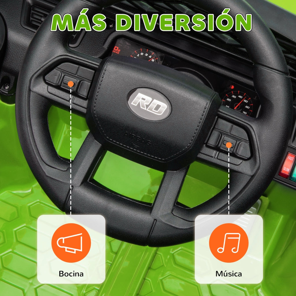 Auto Elettrica per Bambini 12V con Telecomando ¨C Xylo ¨C Verde con USB e Fari LED