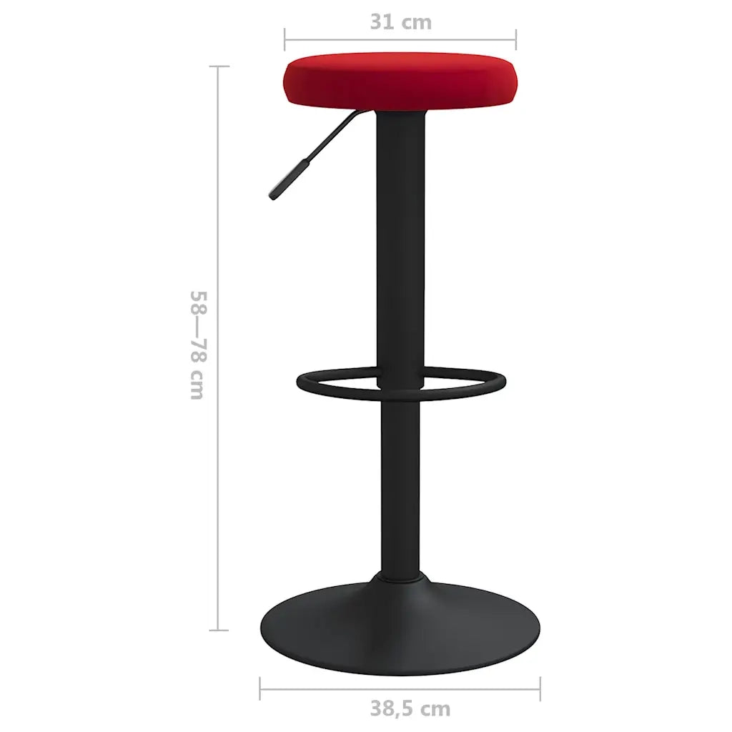 vidaXL Sgabelli da Bar 2 pz Rosso Vino in Velluto