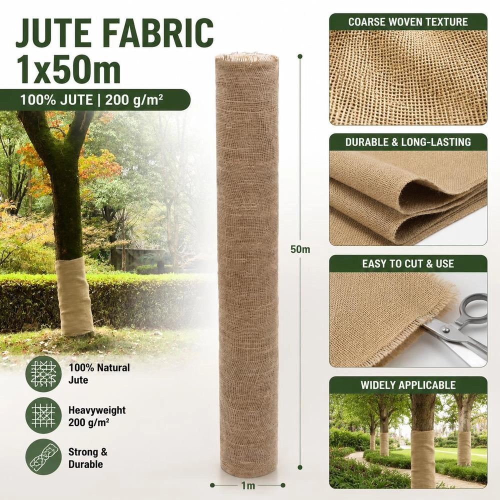 Jute Fabric 1x50 M 100percent Jute 200 G/square Meter