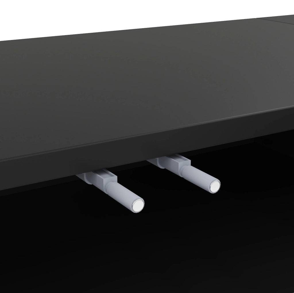 Mobile TV ULEVR 170x38x44 cm con 4 ante push-to-open e ripiani, nero e oro