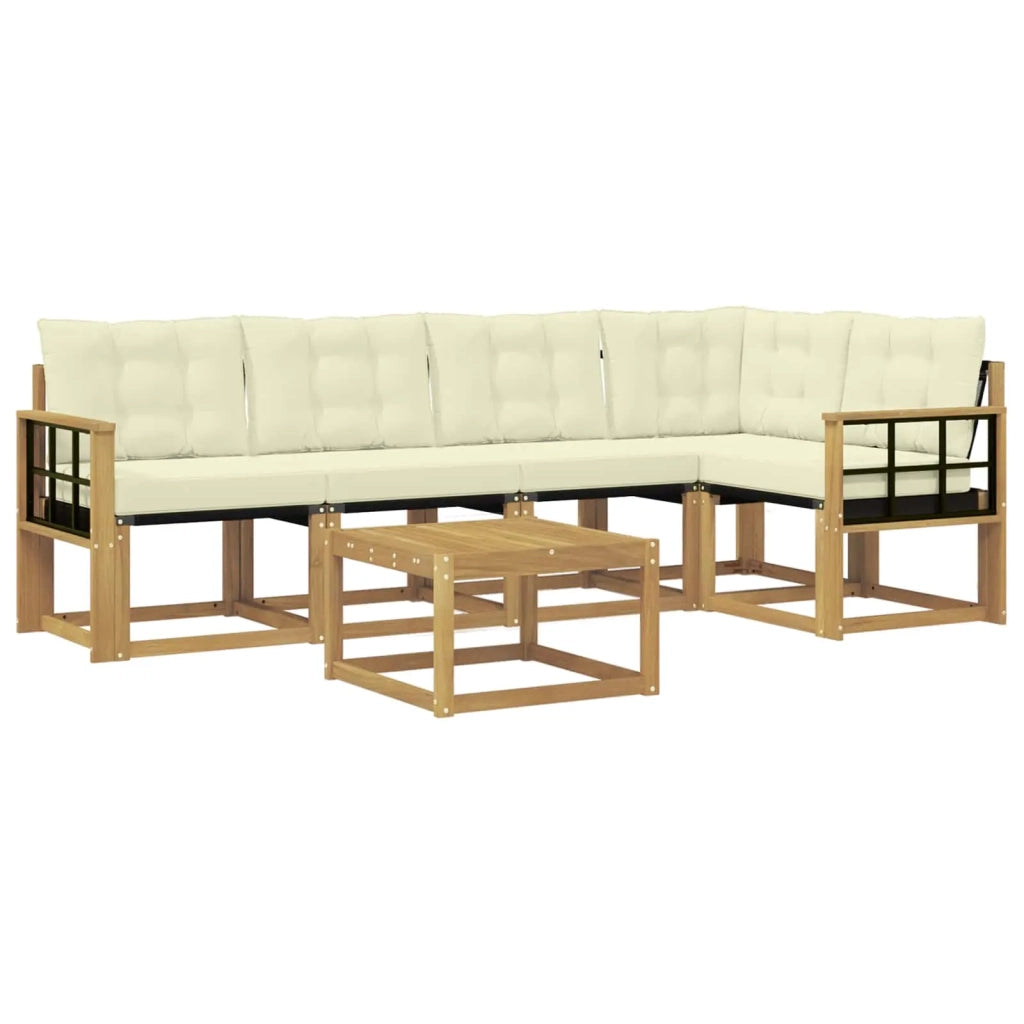Set di divani da esterno con cuscino 6 pcs Bianco e Crema 3389504