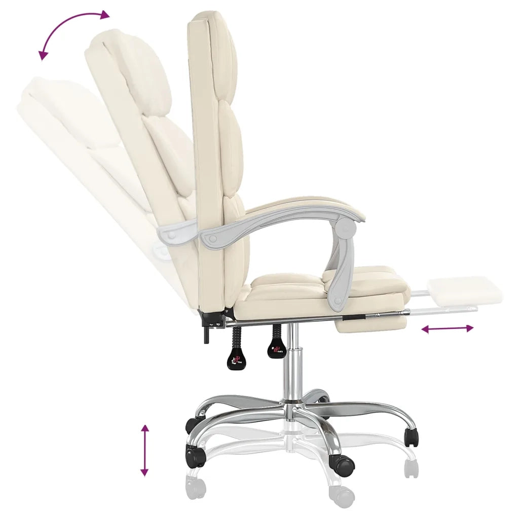 Poltrona da Ufficio Reclinabile Crema in Similpelle cod mxl 27012