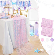 Tavolo da pranzo rosso 2 pezzi 63 x 300 cm tavolo da pranzo con decorazione per zeemeermin pailletten Adatto per decorazioni di festa, compleanni, matrimoni, Natale, decorazioni scolastiche