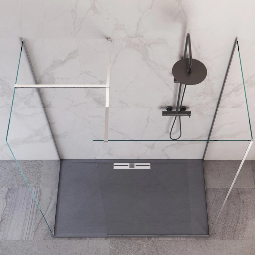 Box doccia tre lati accesso libero senza profili h195 8mm osiride, misura 70x80x70