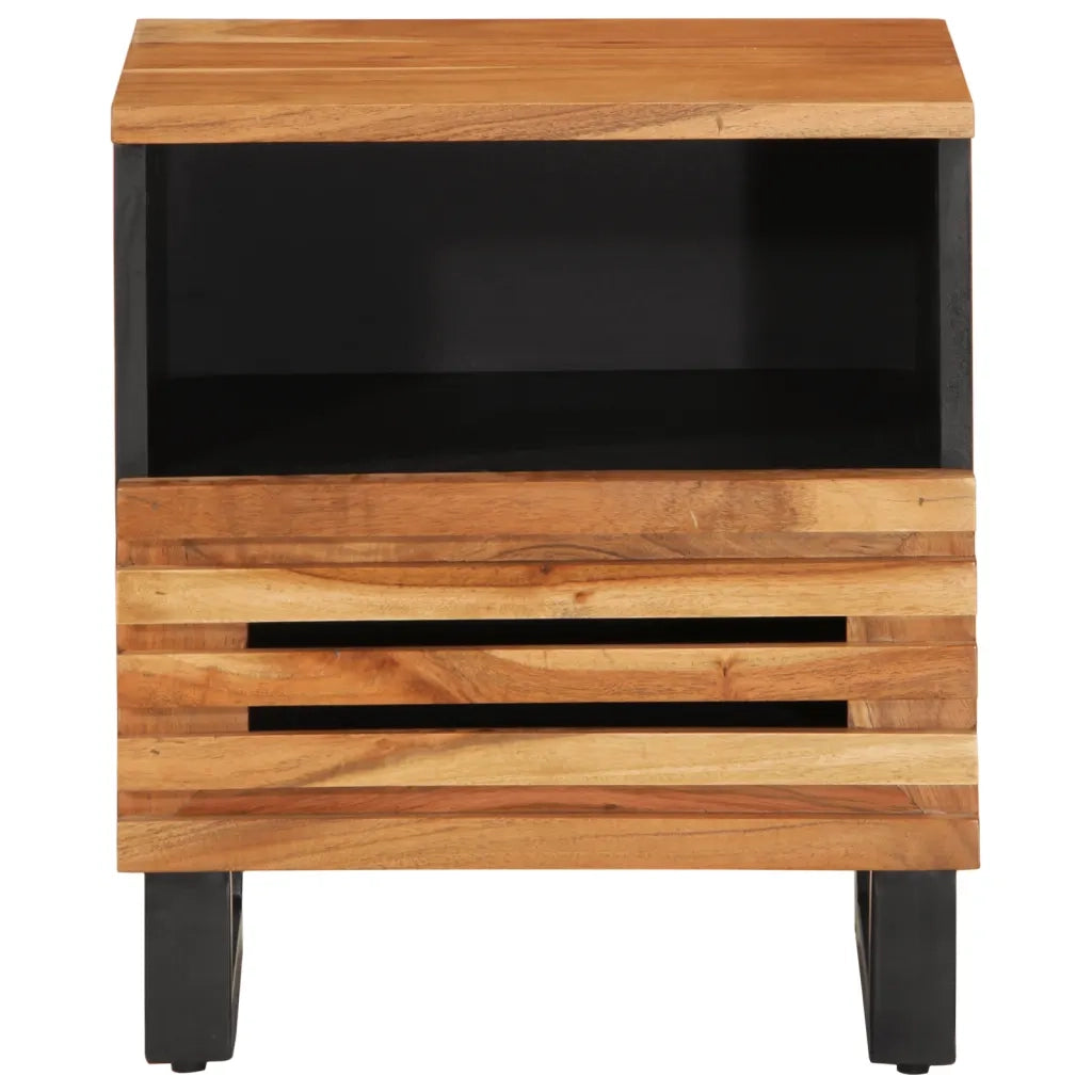 Comodini 2pz 40x34x46 cm in Legno Massello di Acacia 377469