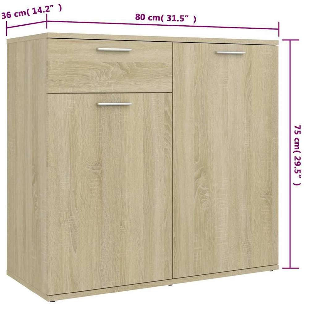 Sideboard Sonoma Oak 160x36x75 Cm Wood Material