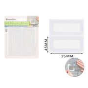 Trade Shop - Set 4 Toppe Adesive A Rete Bianca Per Riparazione Fori Strappi Zanzariere 45x95mm 622152 -