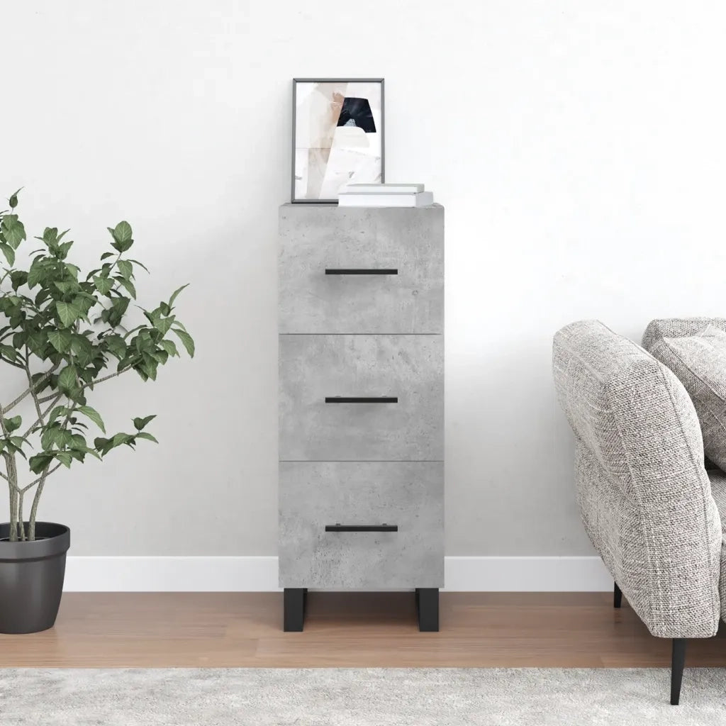 Credenza Grigio Cemento 34,5x34x90 cm in Legno Multistratocod mxl 127975
