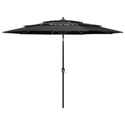 Ombrellone a 3 Livelli con Palo in Alluminio Antracite 3 m cod mxl 24757