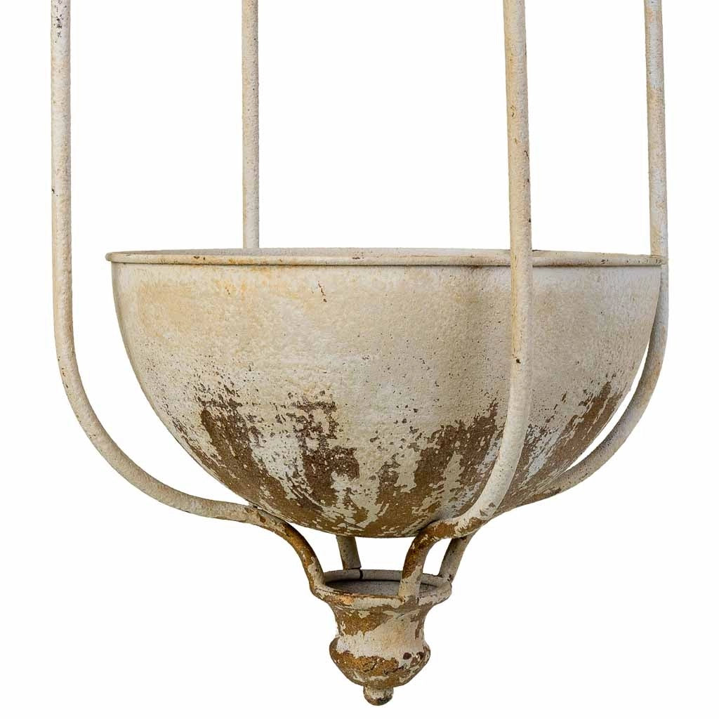 Fioriera sospesa in ferro bianco 30x25x55h cm