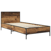 Letto singolo | Letto per adulti | Struttura letto con testata Legno antico 80 x 200 cm