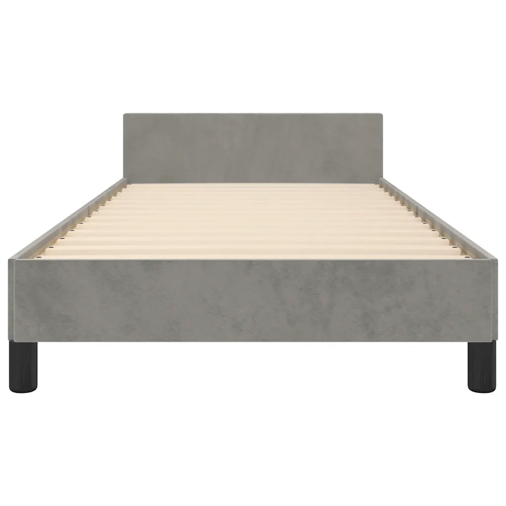 Giroletto senza Materasso Grigio Chiaro 90x200 cm Velluto 347549