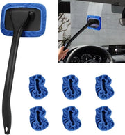 Kit di pulizia vetrata - 6x microfascette in totale - kit di pulizia vetrata - Pulitore vetrata - Pulitore vetrata auto - Pulitore vetrata auto interno - Per parabrezza e vetri - blu