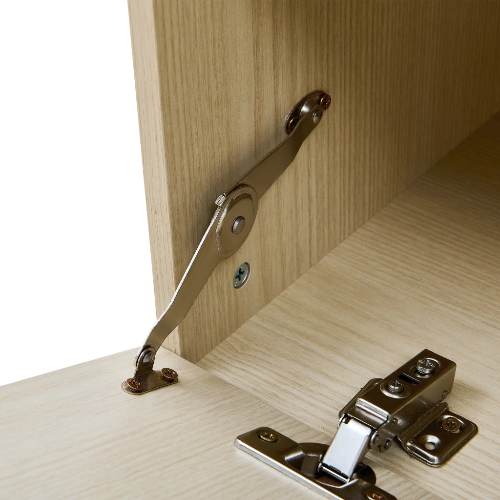 Mobili da ingresso con panca e vano portascarpe con 4 ganci, in MDF, color legno, 61 × 35 × 179,5 cm