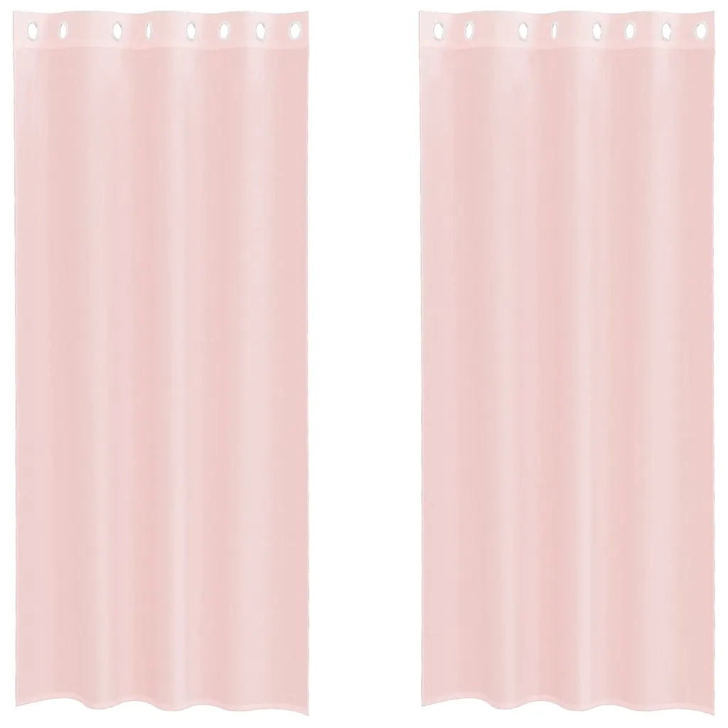 Tende in Voile con Occhielli 2 pz Rosa Chiaro 140x245 cm 4102086