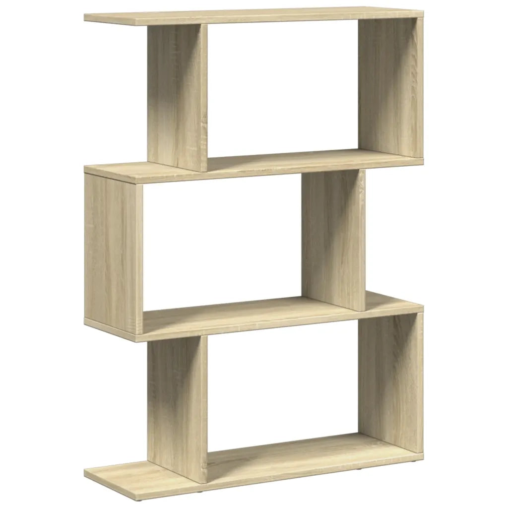 Libreria Divisorio 3 Ripiani-Scaffale per Libri-Mobile di Stoccaggio Sonoma 70x24x97 cm in Truciolato