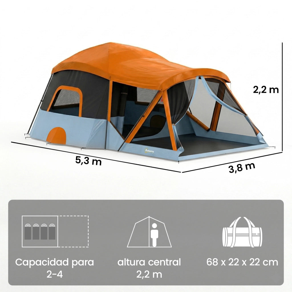 Tenda da campeggio 4 persone 2 stanze ¨C zephmum ¨C impermeabile facile montaggio