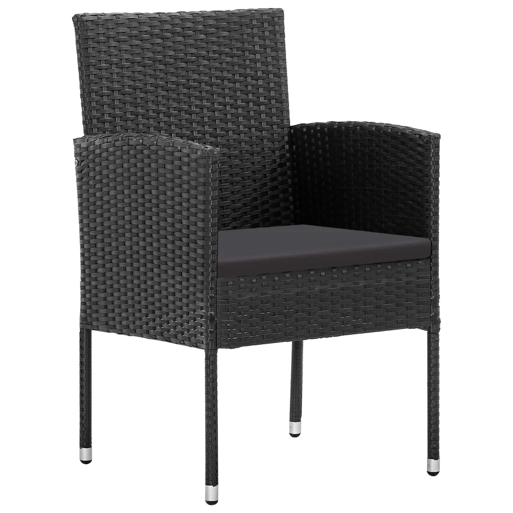 Set Mobili da Pranzo per Giardino 5 pz Nero 3068781