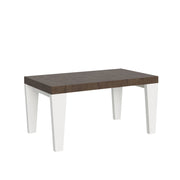 Tavolo Allungabile 160/264x90x77 cm Spimbo Mix  piano Noce gambe Bianco Frassino