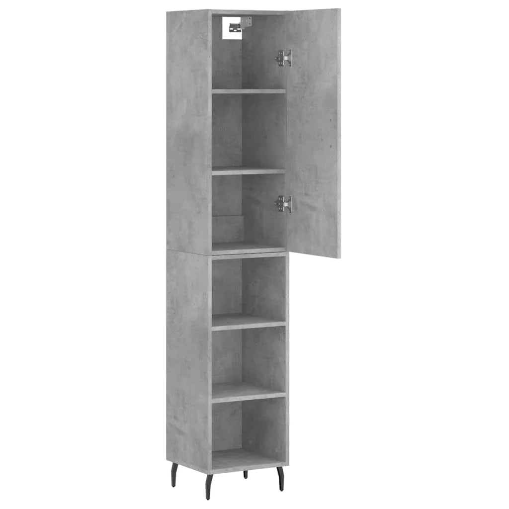 Buffet credenza cassettiera mobiletto mobile contenitore organizer cucina soggiorno salotto alto 34,5 x 34 x 180 cm legno ingegnerizzato grigio 02_0034403