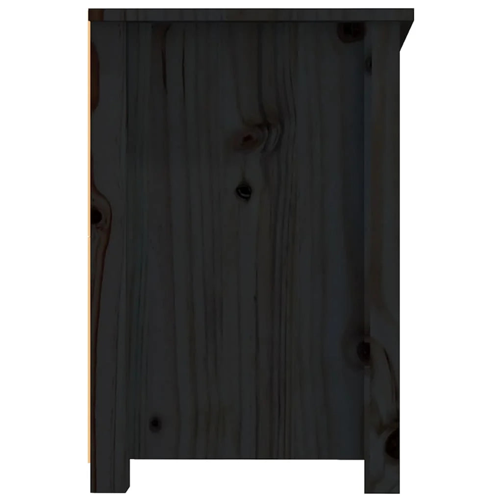 Mobile TV multimediale scaffale TV credenza mobile TV sala da pranzo soggiorno camera da letto 114 x 35 x 52 cm legno di pino massiccio nero 02_0025785