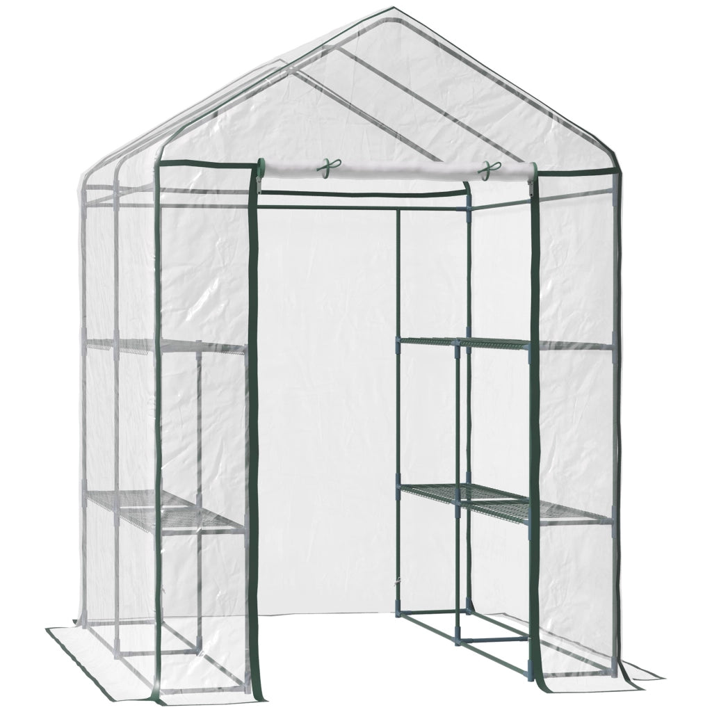 EasyComfort Serra da Giardino Esterno in PVC Trasparente, Serra da Balcone con Scaffali per Piante Orto 1.43 x 1.43 x 1.95m