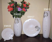Vaso Decorativo Casa in Vetro Amina Bianco Emily 50 cm