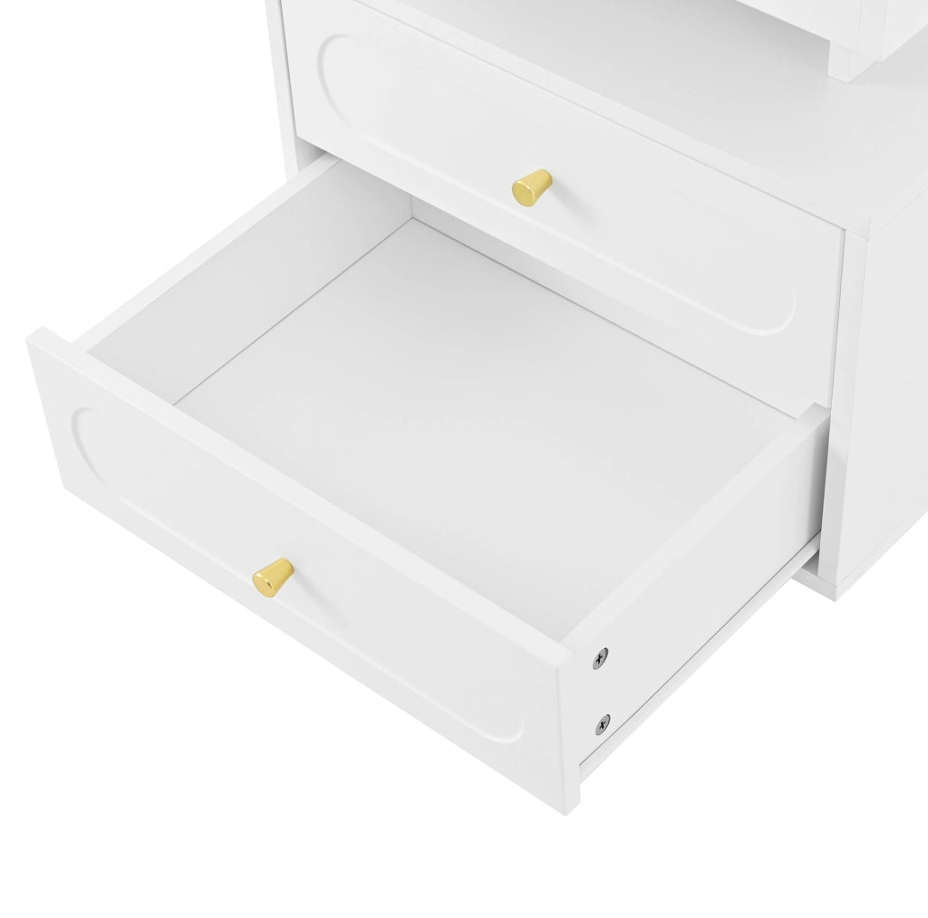 Comodino LED in truciolare 50x40x60 cm Bianco