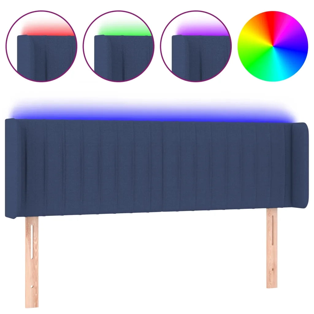 Testiera | Testata a LED Blu 147x16x78/88 cm in Tessuto