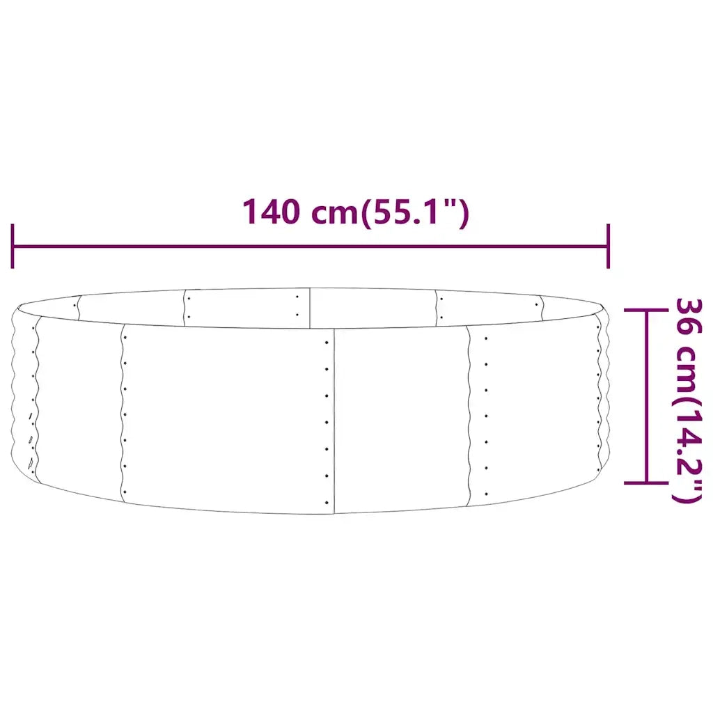 Letto Giardino Acciaio Zincato 140x140x36 cm Marrone 319020