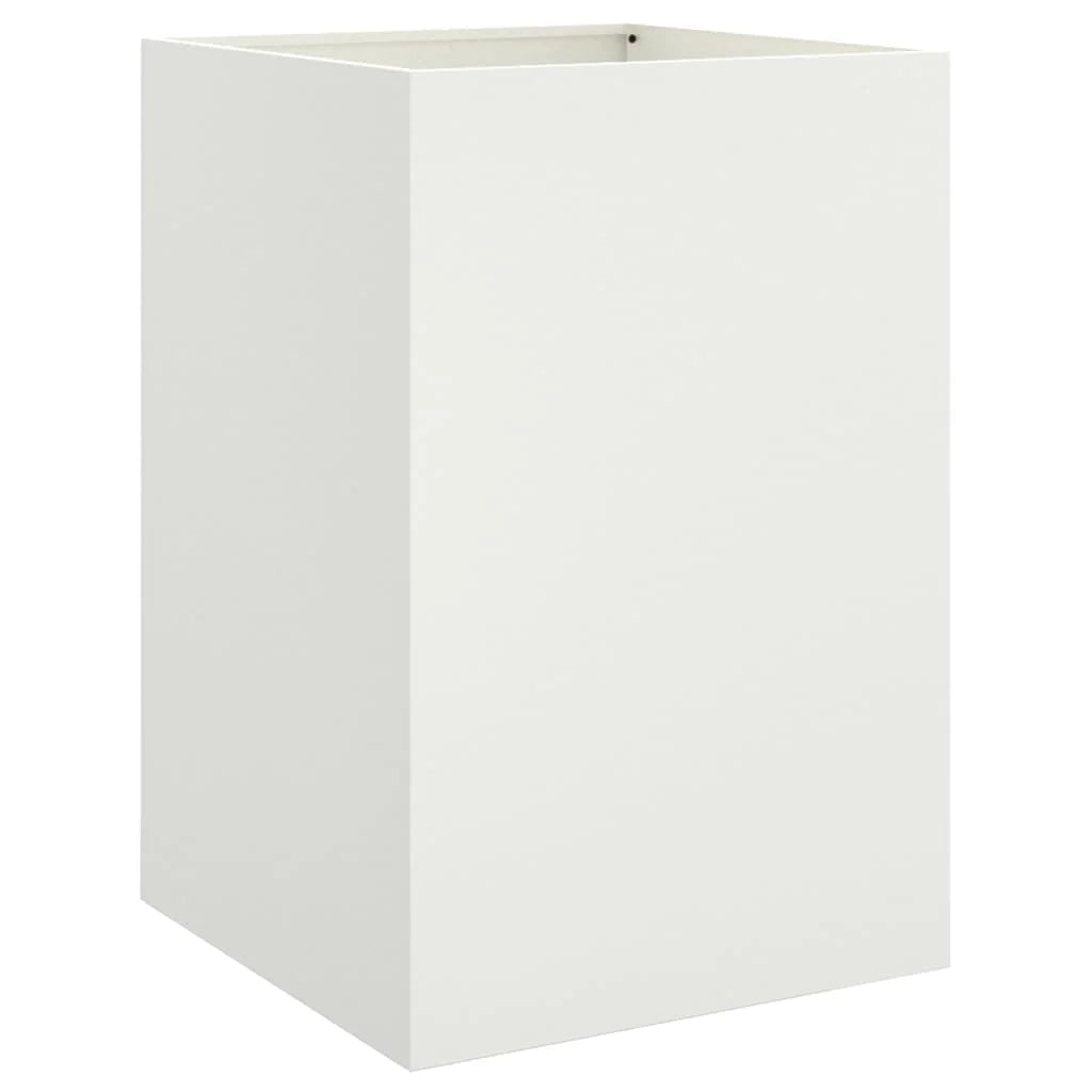 Fioriera rialzata per piante fiori terrazza giardino 52 x 48 x 75 cm acciaio bianco 02_0037684