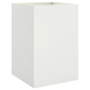 Fioriera rialzata per piante fiori terrazza giardino 52 x 48 x 75 cm acciaio bianco 02_0037684