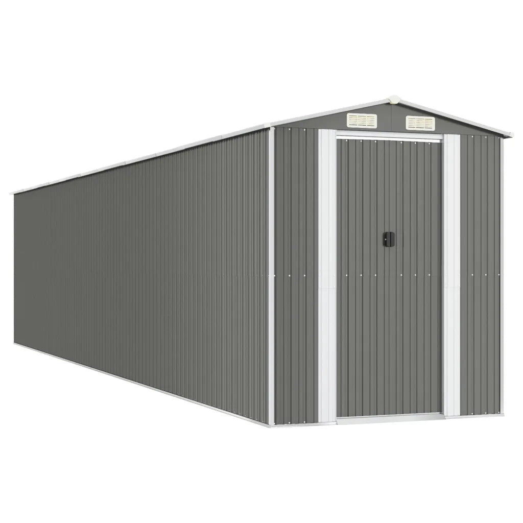 Capanno da Giardino Grigio Chiaro 192x938x223cm Acciaio Zincato 3147447