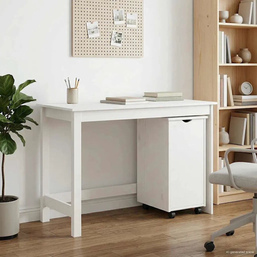 Set di Scrivania e Armadietto 2 pz Bianco 3438781